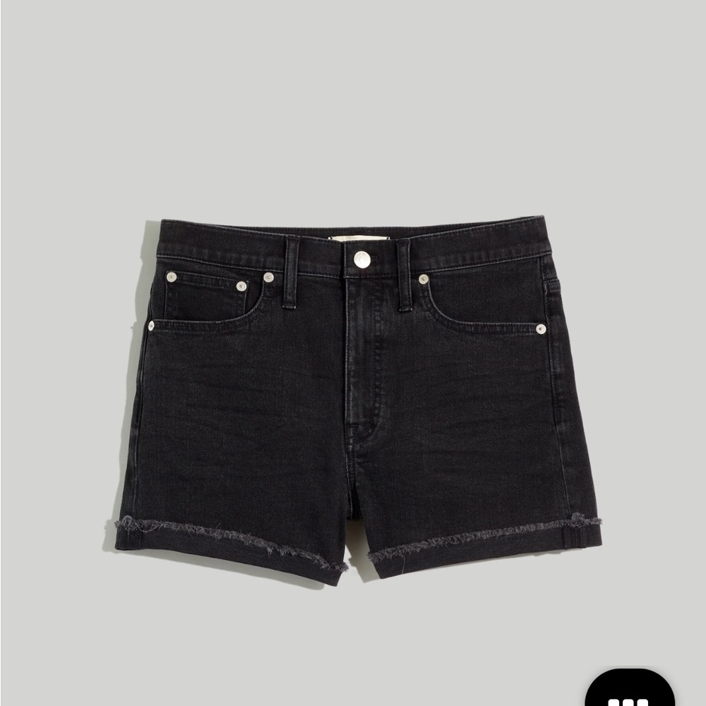 Madewell Black Jean Shorts High-Waisted Cuffed